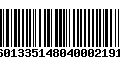 Código de Barras 16013351480400021911