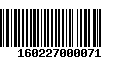 Código de Barras 160227000071