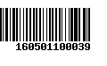 Código de Barras 160501100039