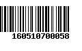 Código de Barras 160510700058