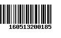 Código de Barras 160513200185