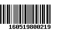 Código de Barras 160519800219