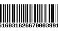 Código de Barras 16160316266700039911