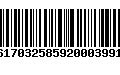 Código de Barras 16170325859200039917