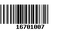 Código de Barras 16701007