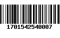 Código de Barras 1701542540007