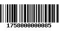 Código de Barras 1758000000085