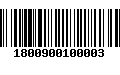 Código de Barras 1800900100003