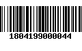 Código de Barras 1804199000044