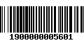 Código de Barras 1900000005601