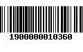 Código de Barras 1900000010360