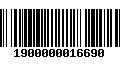 Código de Barras 1900000016690