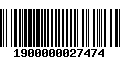 Código de Barras 1900000027474