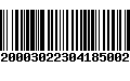 Código de Barras 192000302230418500219