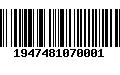 Código de Barras 1947481070001