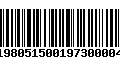 Código de Barras 198051500197300004