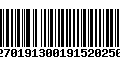 Código de Barras 199270191300191520250000