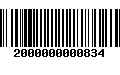 Código de Barras 2000000000834