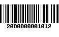 Código de Barras 2000000001012