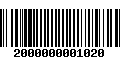 Código de Barras 2000000001020