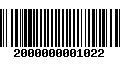 Código de Barras 2000000001022