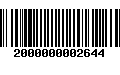 Código de Barras 2000000002644