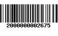 Código de Barras 2000000002675