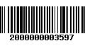 Código de Barras 2000000003597