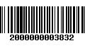 Código de Barras 2000000003832