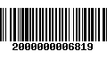 Código de Barras 2000000006819