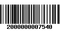 Código de Barras 2000000007540