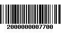 Código de Barras 2000000007700