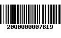 Código de Barras 2000000007819