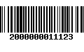 Código de Barras 2000000011123