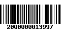 Código de Barras 2000000013997