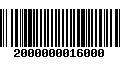 Código de Barras 2000000016000