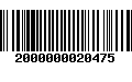 Código de Barras 2000000020475