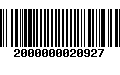 Código de Barras 2000000020927