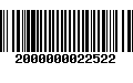 Código de Barras 2000000022522