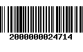 Código de Barras 2000000024714