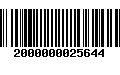 Código de Barras 2000000025644