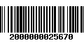 Código de Barras 2000000025670