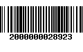 Código de Barras 2000000028923