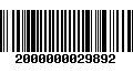 Código de Barras 2000000029892