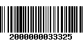 Código de Barras 2000000033325