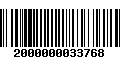 Código de Barras 2000000033768