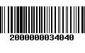 Código de Barras 2000000034040