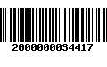 Código de Barras 2000000034417