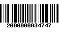 Código de Barras 2000000034747