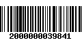 Código de Barras 2000000039841